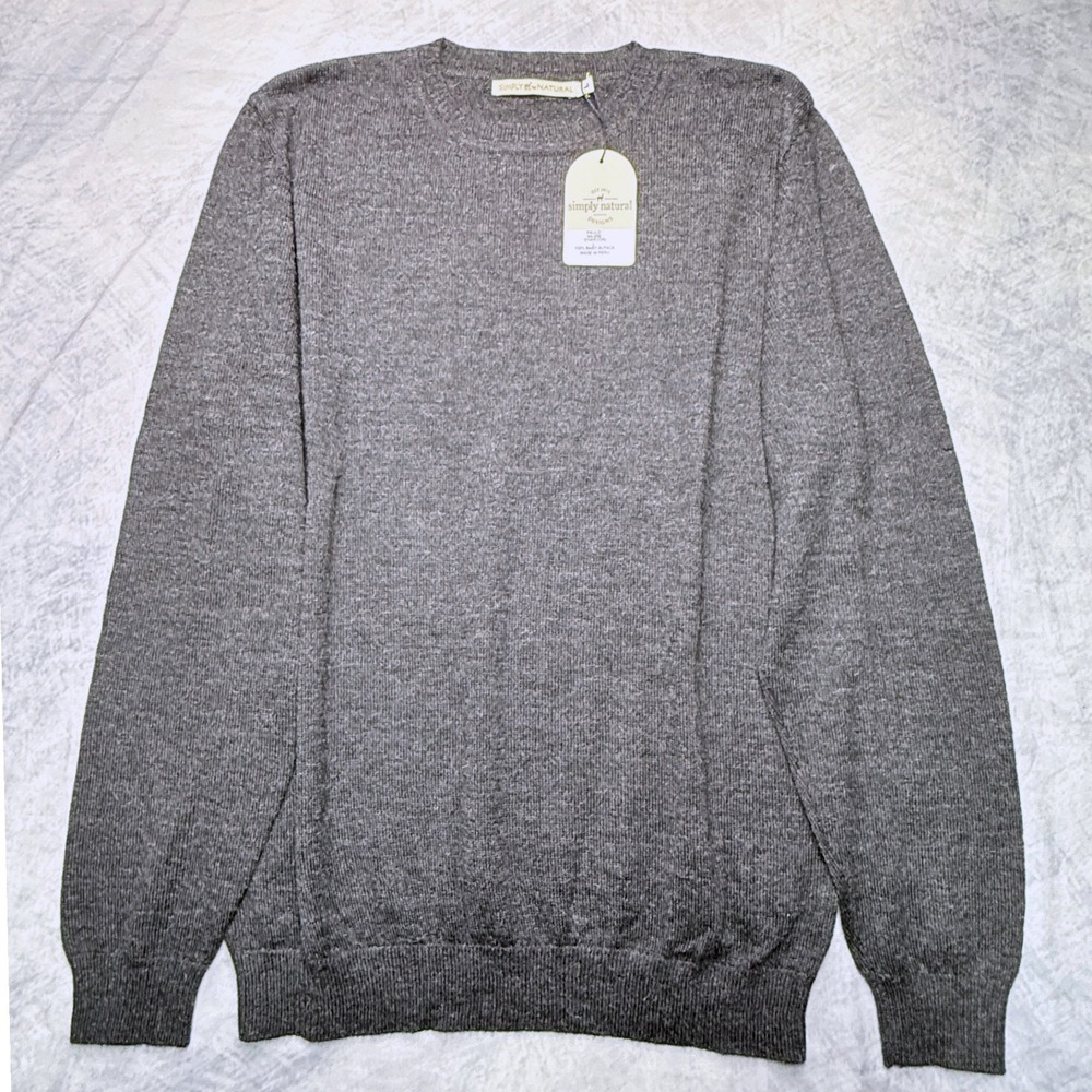 NWT 100% Baby Alpaca Sweater Mens sz L Minimalist Old Money luxury preppy